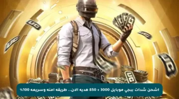 اشحن شدات ببجي موبايل 3000 + 850 هدية الآن.. طريقة آمنة وسريعة 100%
